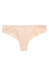 Simone Perele 'caresse' Lace Tanga Briefs In Peau Rose