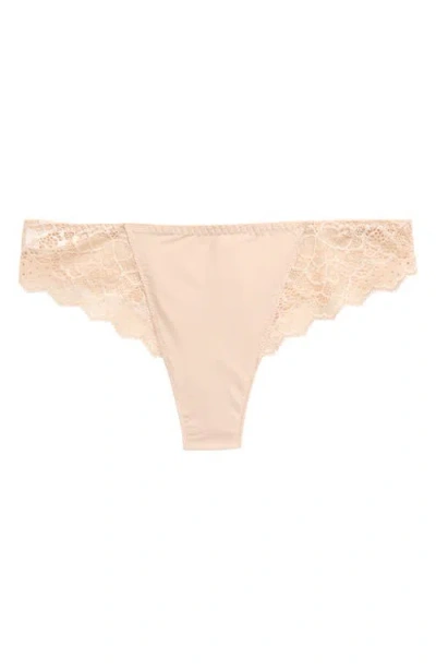 Simone Perele 'caresse' Lace Tanga Briefs In Peau Rose