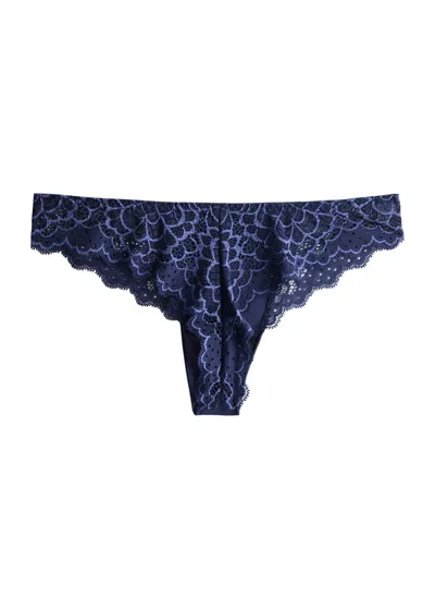 Simone Perele Simone Pérèle Caresse Lace Thong In Dark Blue