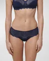 Simone Perele Caresse Lace-trim Boyshorts In Ink Blue