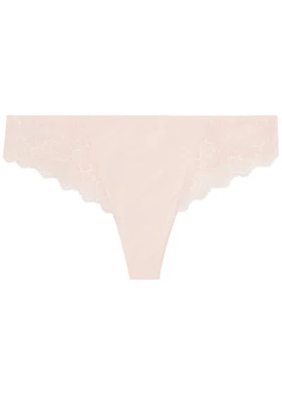 Simone Perele Simone Pérèle Caresse Tanga Lace Briefs In Pink
