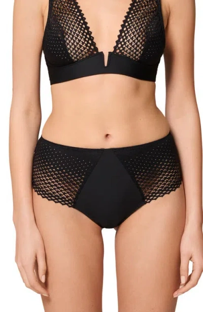 Simone Perele Cassandre Graphic Lace Briefs In Black
