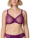 Simone Perele Comete Full Coverage Lace Bra In Purple