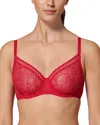 Simone Perele Squared Neckline Full Cup Bra In Ruby