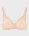 Simone Perele Comete Molded Full Cup Convertible Lace Bra In Pink