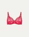 Simone Perele Squared Neckline Full Cup Bra In Ruby Pink