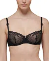 Simone Perele Delice Embroidered Demi Bra In Gem Black