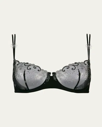 Simone Perele Delice Embroidered Demi Bra In Gray