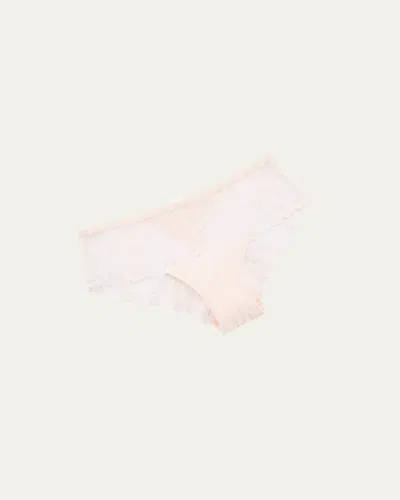 Simone Perele Delice Floral-embroidered Boyshorts In Pink