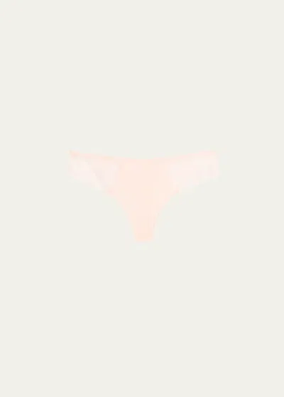 Simone Perele Delice Lace Mesh Thong In Blush