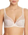 Simone Perele Delice Two-part Full-cup Sheer Plunge Bra In Blush