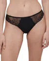 Simone Perele Delice Embroidered Thong In Gem Black