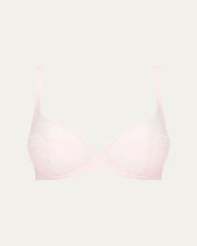 Simone Perele Delice Two-part Full-cup Sheer Plunge Bra In Blush