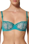 Simone Perele Delice Embroidered Demi Bra In Atoll Blue