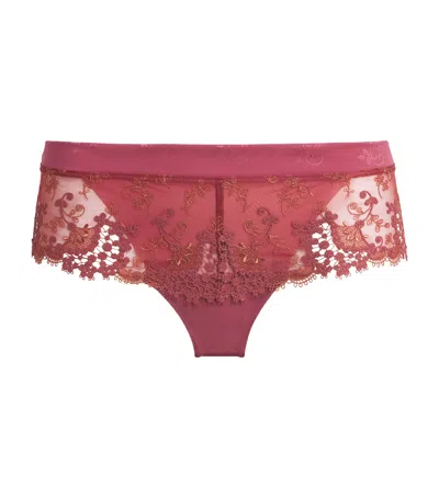 Simone Perele Embroidered Wish Shorty Briefs In Pink