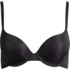 Simone Perele Essentiel Padded Underwire Plunge Bra In Black