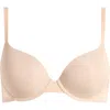 Simone Perele Essentiel Padded Underwire Plunge Bra In Peau Rose
