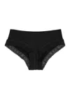 Simone Perele Simone Pérèle Eugenie Ribbed Lace-trimmed Briefs In Black