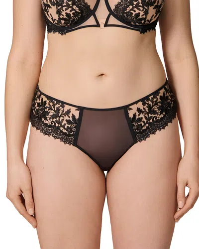 Simone Perele Fantasme Embroidered Boyshort In Black