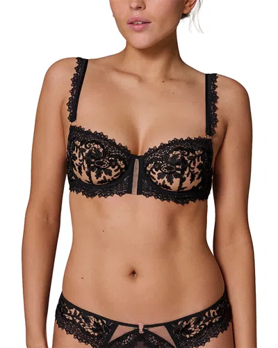 Simone Perele Fantasme Embroidered Demi Bra In Black