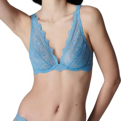 Simone Perele Freesia Push Up Plunge Bra In Himalayan Blue In Multi