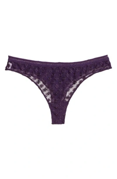 Simone Perele Hortense Embroidered Tanga In Euphoria Purple