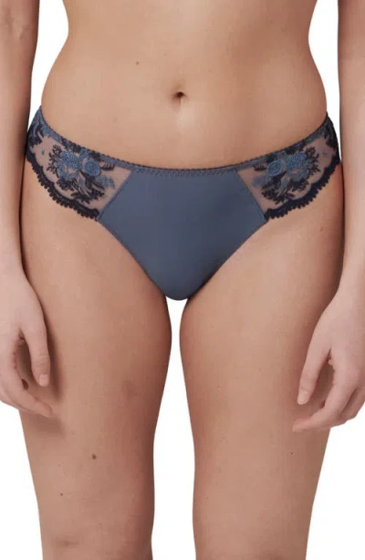 Simone Perele Intrigue Embroidered Bikini In Gray