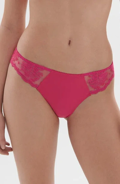 Simone Perele Intrigue Embroidered Bikini In Pink
