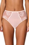 Simone Perele Intrigue Floral Embroidered Briefs In Sakura Pink