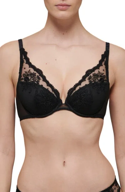 SIMONE PERELE SIMONE PERELE INTRIGUE FLORAL EMBROIDERED TRIANGLE BRA
