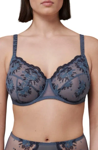 Simone Perele Intrigue Full Cup Underwire Bra In Cinder Blue