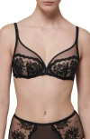 Simone Perele Intrigue Sheer Full Coverage Underwire Plunge Bra In Black