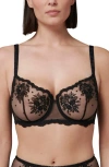 Simone Perele Intrigue Sheer Underwire Demi Bra In Black