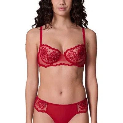 Simone Perele Intrigue Sheer Underwire Demi Bra In Pink