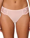 Simone Perele Delice Embroidered Thong In Sakura Pink