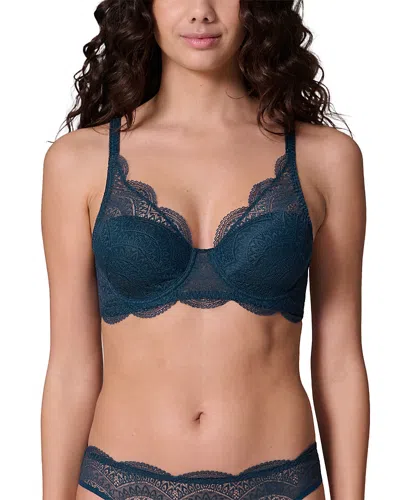 Simone Perele Karma 3d Molded Lace Spacer Bra In Blue