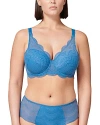 Simone Perele Karma Underwire Lace Demi Bra In Myosotis Blue