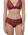 Simone Perele Karma Geometric Lace Boyshorts In Spinel Red
