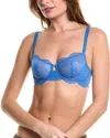 Simone Perele Karma Demi-cup Convertible Lace Bra In Blue