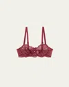 Simone Perele Karma Demi-cup Convertible Lace Bra In Spinel Red
