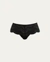 Simone Perele Karma Geometric Lace Boyshorts In Black
