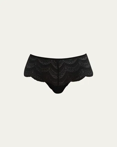 Simone Perele Karma Geometric Lace Boyshorts In Black