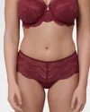 Simone Perele Karma Geometric Lace Boyshorts In Spinel Red