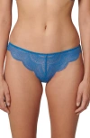 Simone Perele Karma Lace Tanga In Myosotis Blue