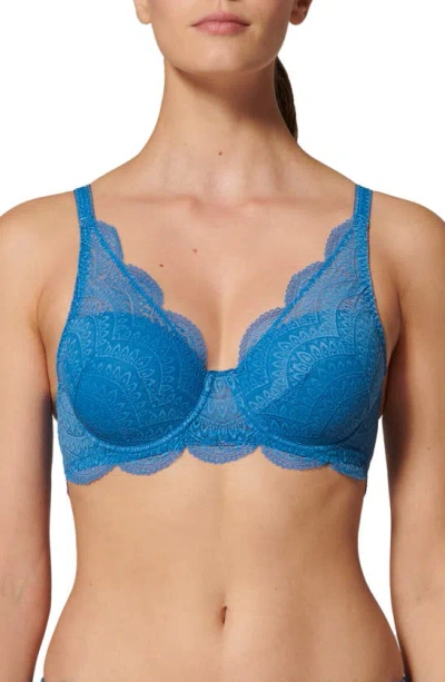 Simone Perele Karma Underwire Lace Demi Bra In Myosotis Blue