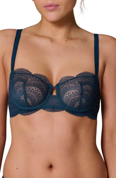 Simone Perele Karma Underwire Lace Demi Bra In Blue