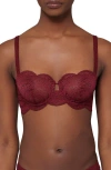 Simone Perele Karma Underwire Lace Demi Bra In Spinel Red