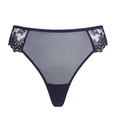 Simone Perele Lace Passion Tanga Briefs In Blue