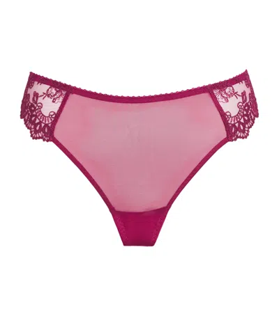 Simone Perele Lace Passion Tanga Briefs In Purple