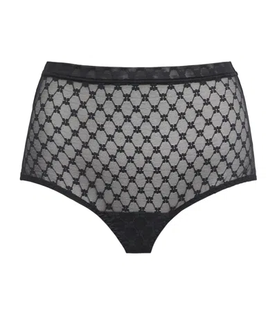 Simone Perele Lace Plume Control Briefs In Black